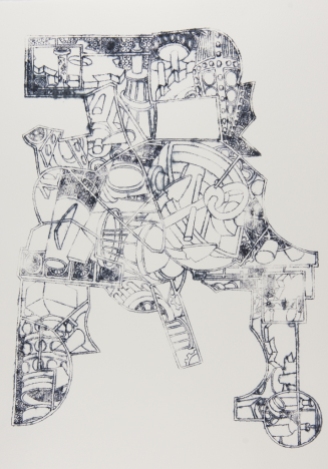Engine Chair, ink on paper
